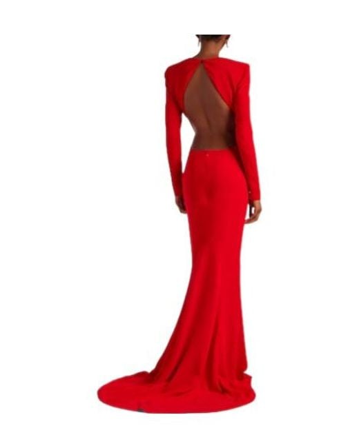 Stella McCartney Red Solid Crêpe Gown