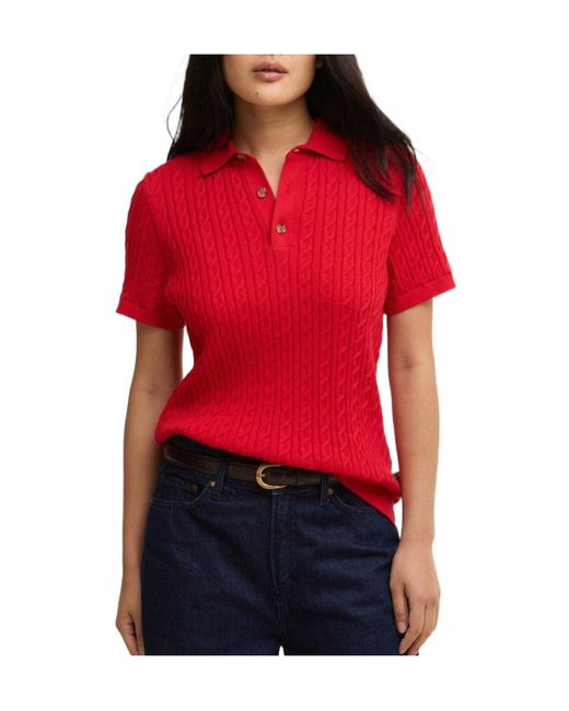 Barbour Red Short-Sleeve Sweater