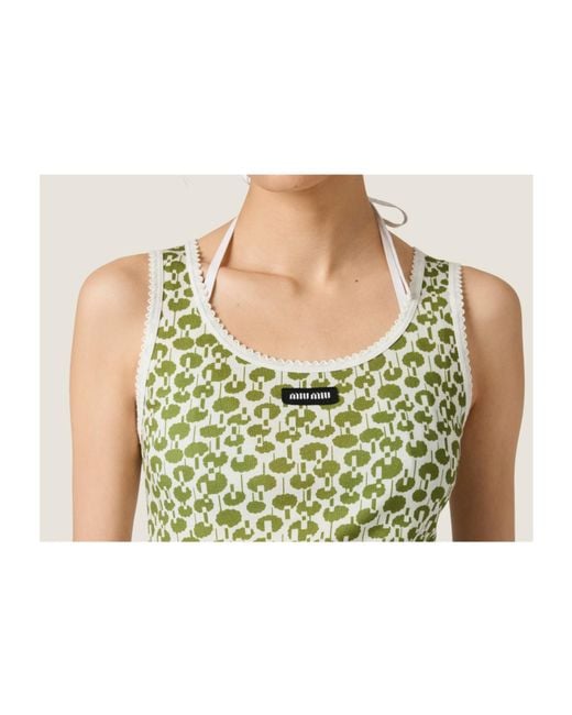 Miu Miu Green Cotton Tank Top
