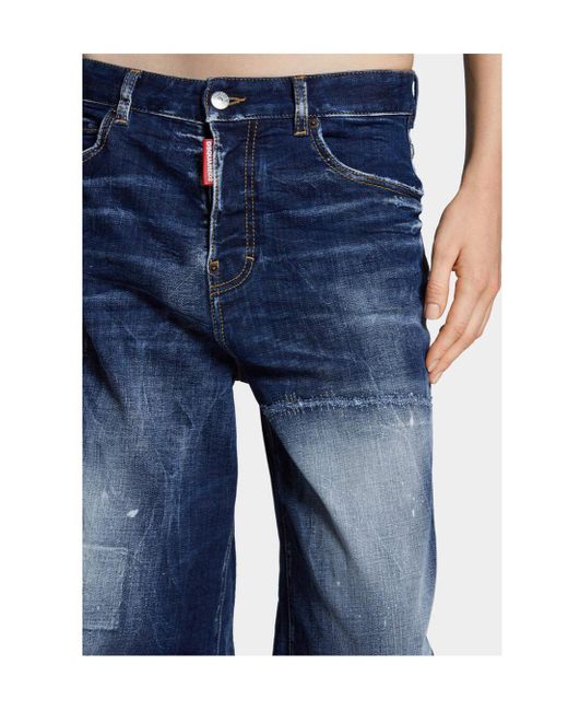 DSquared² Blue Wide Leg Traveller Jeans
