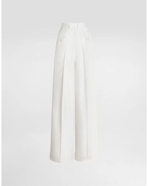 Dolce & Gabbana White Cashmere Trousers
