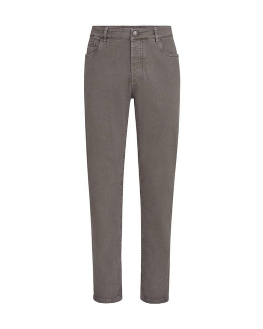 Brunello Cucinelli Gray Belt Loop Jeans for men
