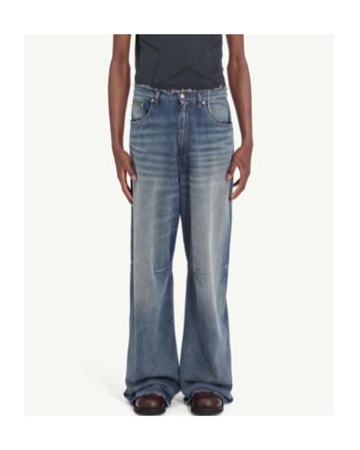 MM6 by Maison Margiela Blue Frayed Jeans for men