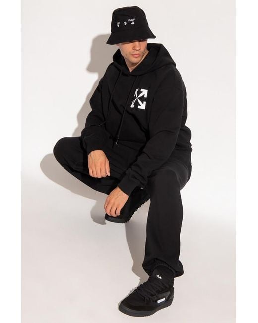 Off-White c/o Virgil Abloh Black Arrows Logo-Print Cotton Hoodie for men