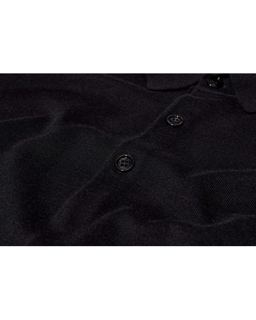 Dries Van Noten Black Short-Sleeved Polo Shirt for men