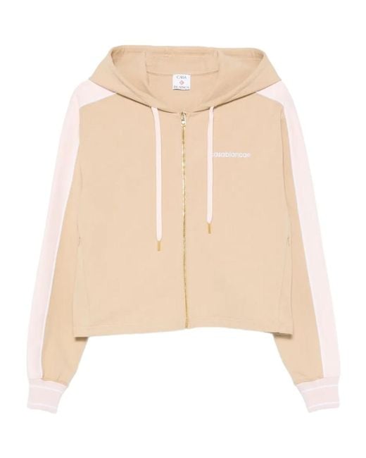 Casablanca Natural Punto Side-Stripe Zip-Up Hoodie for men