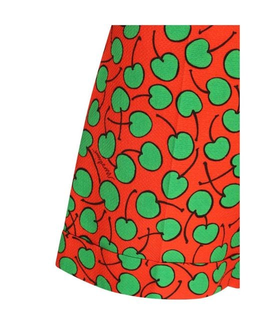 Moschino Red All-Over Cherry Printed Shorts