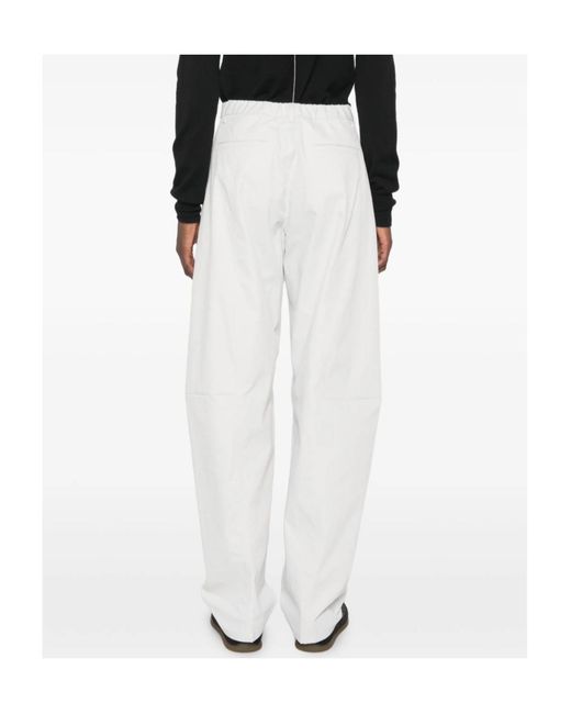 Herno White Diagonal-Pocket Trousers