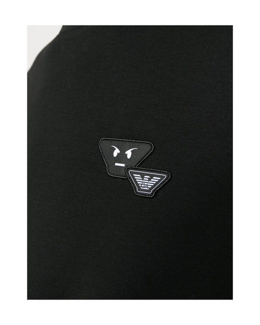 Emporio Armani Black Logo Patch Sports Sweater for men