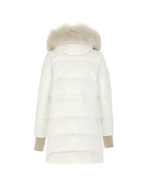Moorer White Talassa-Stp Hooded Down Jacket