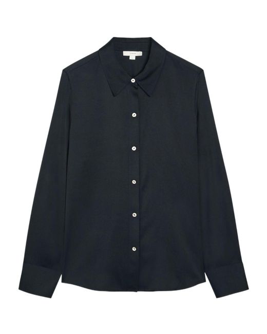Vince Blue Silk-Blend Shirt