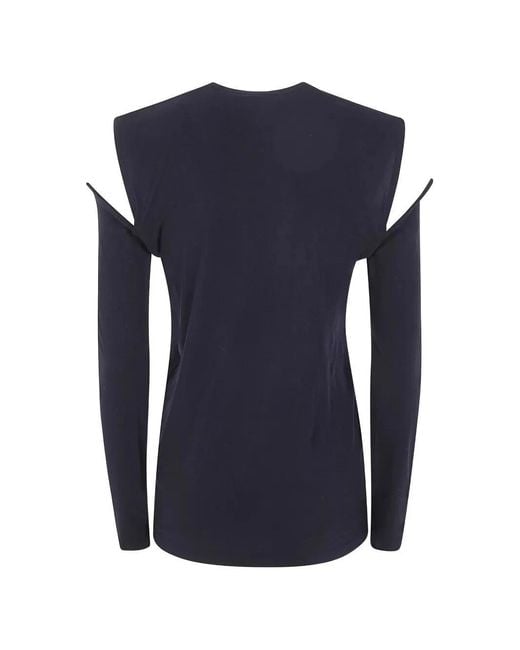 Junya Watanabe Blue Long Sleeved Cut-Out T-Shirt