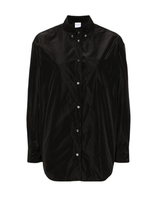 Aspesi Black Button-Down Collar Shirt