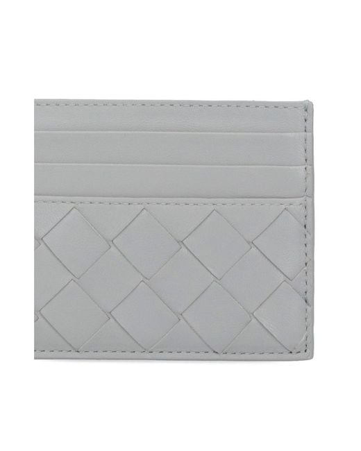 Bottega Veneta Gray Intrecciato Credit Card Case