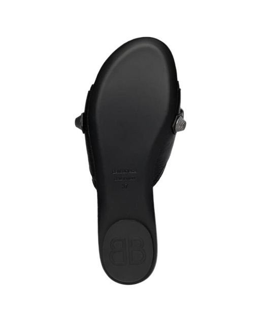 Balenciaga Black Cagole Flat Sandals