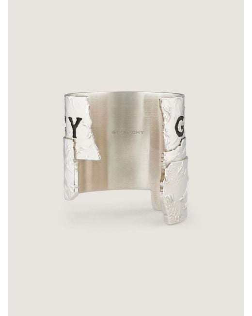 Givenchy White Paris 1952 Logo Engraved Tape Bracelet