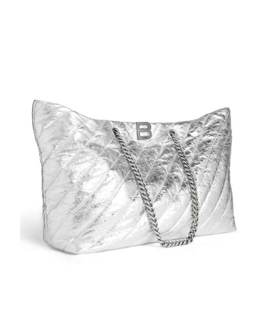 Balenciaga Gray Crush Large Quilted Tote Bag