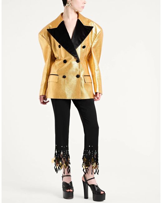Dolce & Gabbana Metallic Shiny Long-Sleeve Double-Breasted Blazer