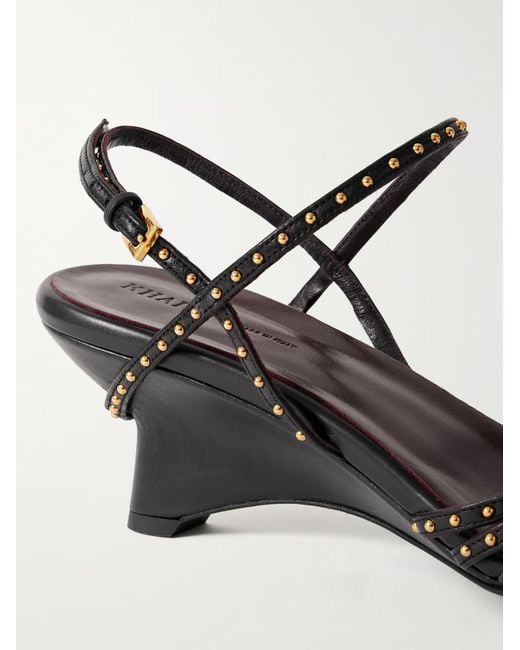 Khaite Black Studded Strappy Sandals