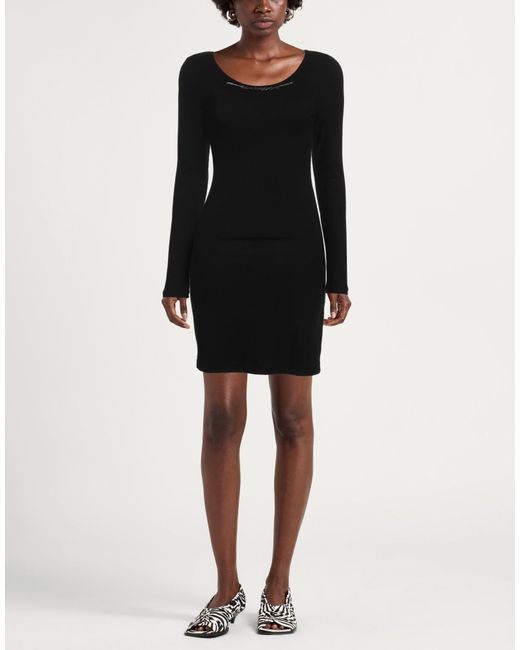 DIESEL Black Solid Color Flare Dress
