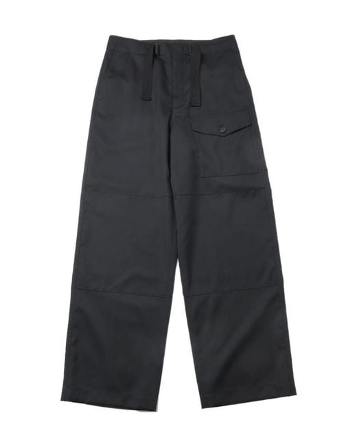 Auralee Gray Belted Casual Pants for men