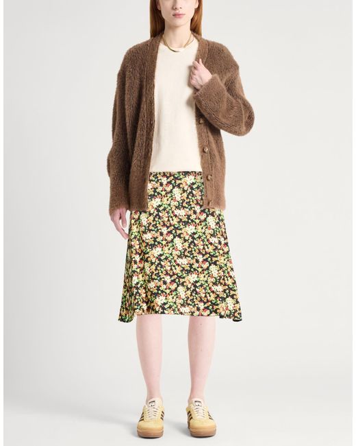 Marni Black Floral-Print Flared Skirt