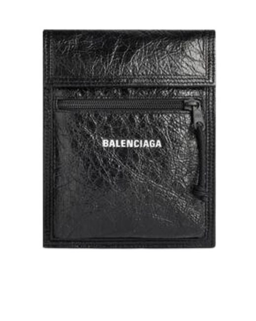 Balenciaga Black Explorer Small Crossbody Bag for men