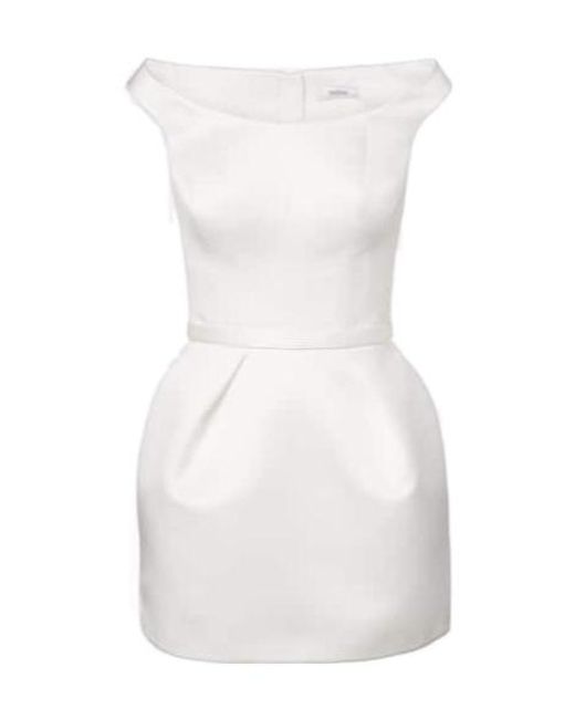 Safiyaa White Bridal Senka Off-Shoulder Minidress