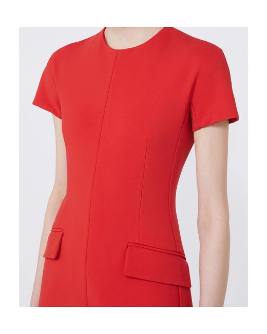 Sportmax Red Pocket Shift Dress