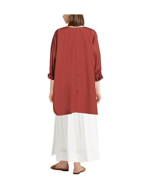 Max Mara Red Solid Color Long-Sleeve Top