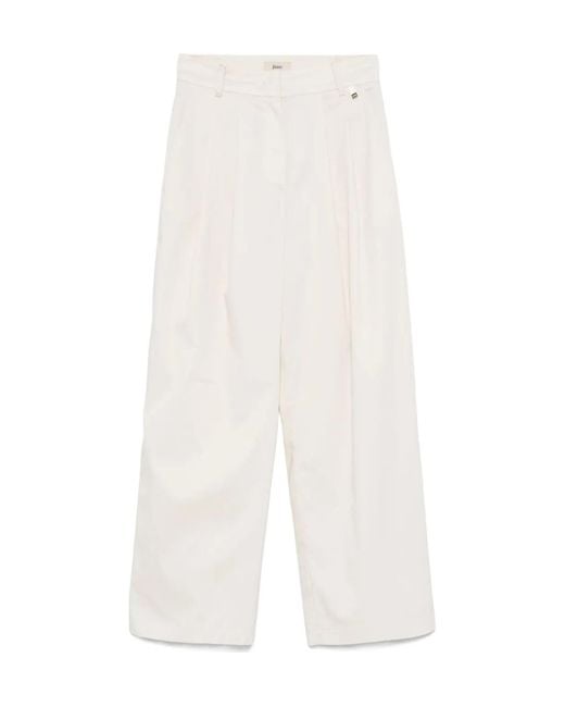 Herno White Pleat-Detailing Trousers