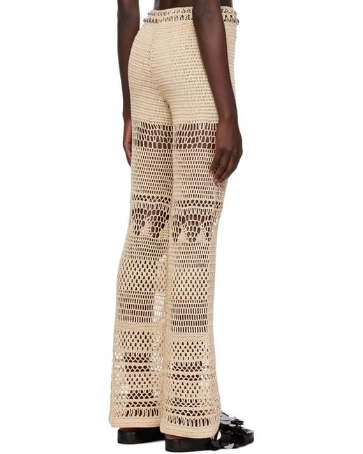 Rabanne Natural Flared Knitted Trousers