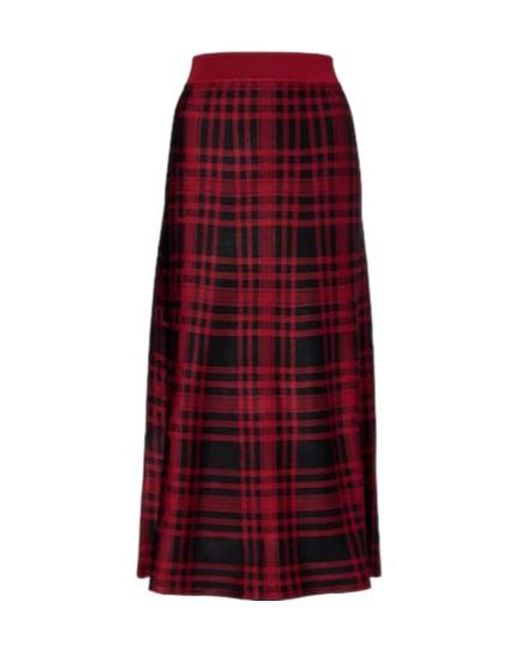 Polo Ralph Lauren Red Plaid Midi Skirt