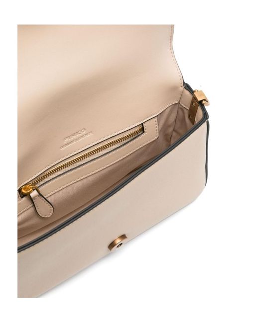 Pinko Natural Mini Love Birds-Detail Shoulder Bag