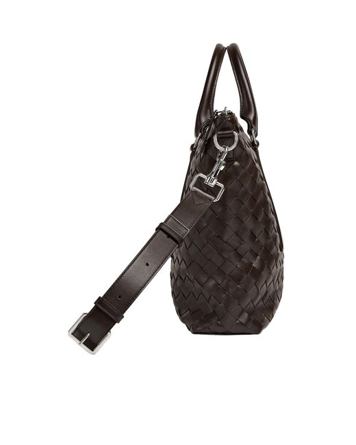 Bottega Veneta Black Intrecciato Zipped Briefcase for men
