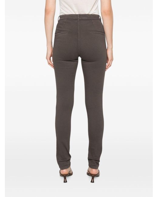 Marella Gray Tapered Casual Trousers With Zippers