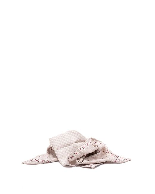 Brunello Cucinelli Pink Checked Silk Scarf for men