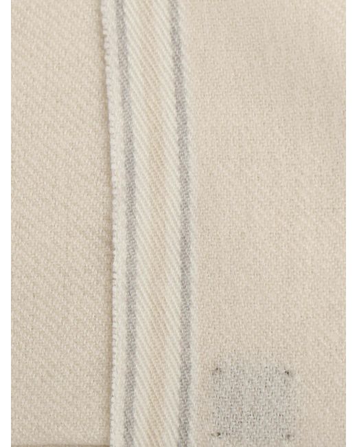 Eleventy Natural Frayed Wool Scarf for men