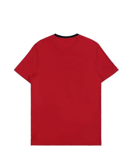 EA7 Red Logo T-Shirt With Round Neck for men
