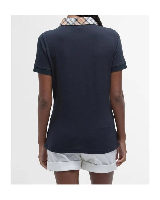 Barbour Blue Malvern Tartan Collar Polo Shirt