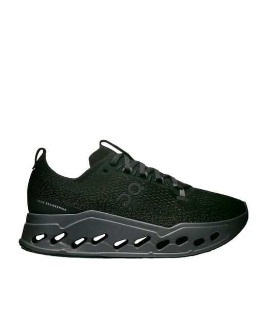On Shoes Black Lace-Up Sneakers