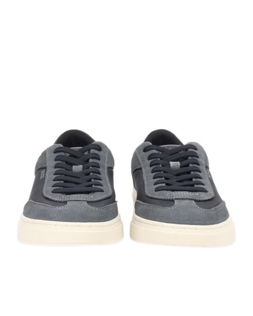 Boss Blue Lace-Up Low-Top Casual Shoes for men