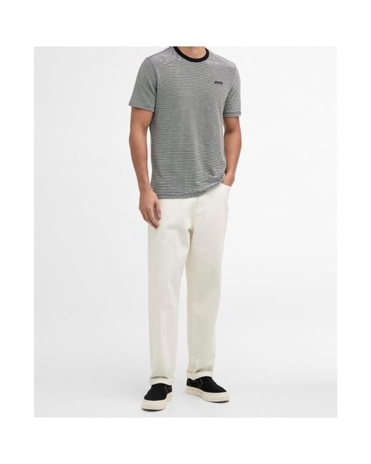 Barbour Gray Logo Short-Sleeved T-Shirt for men