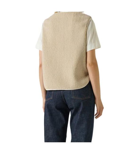 Soeur Natural Fusil Buttoned Fleece Waistcoat