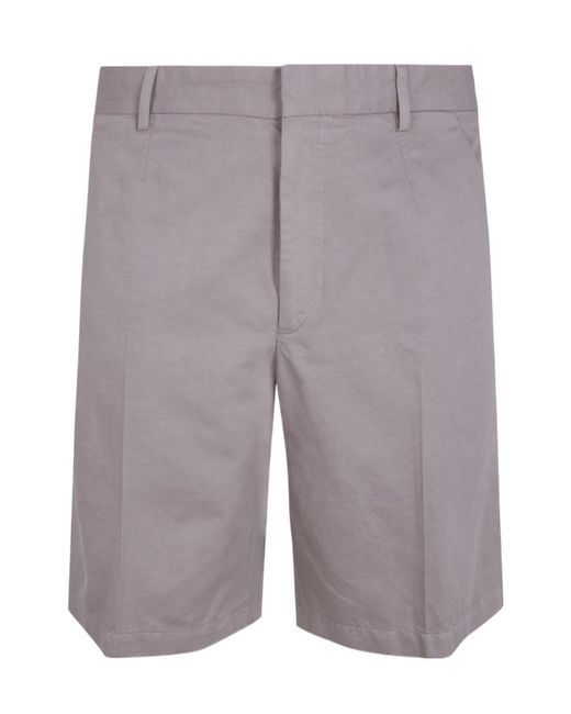 Zegna Gray Tailored Bermuda Shorts for men
