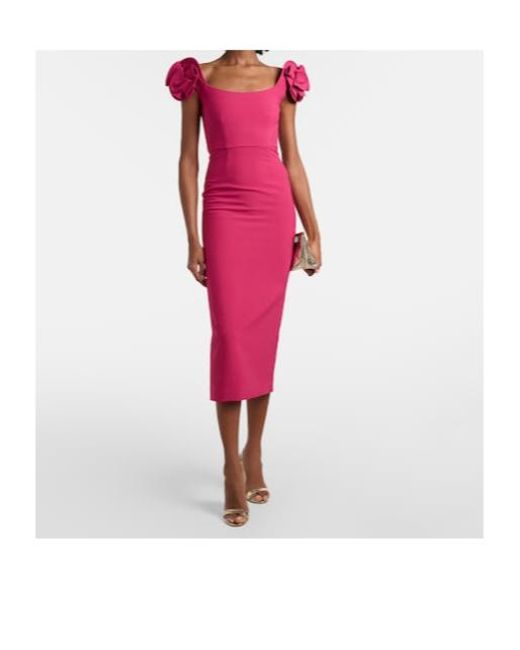 Roland Mouret Pink Floral-Appliqué Bustier Dress