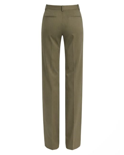Victoria Beckham Green Tailored Straight Leg Trousers