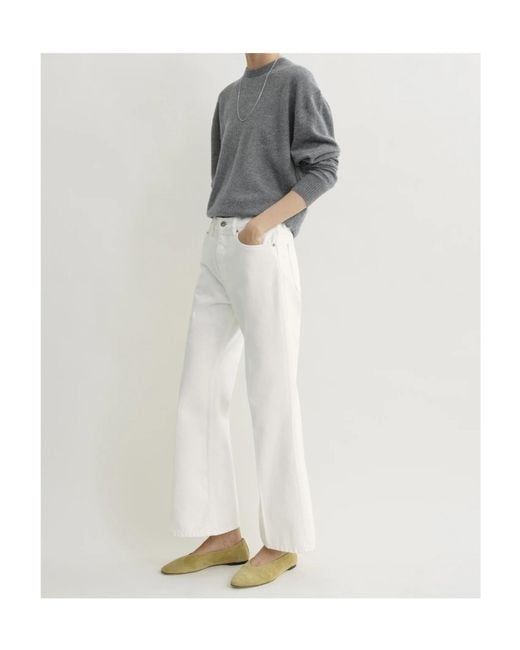 Totême  White Totême Logo Patch Straight-Leg Jeans