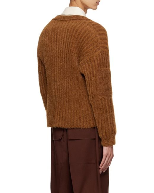 Jacquemus Brown Le Neve Button-Up Cardigan for men