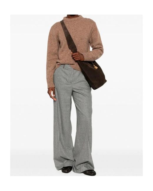 Peserico Gray Wide-Leg Trousers